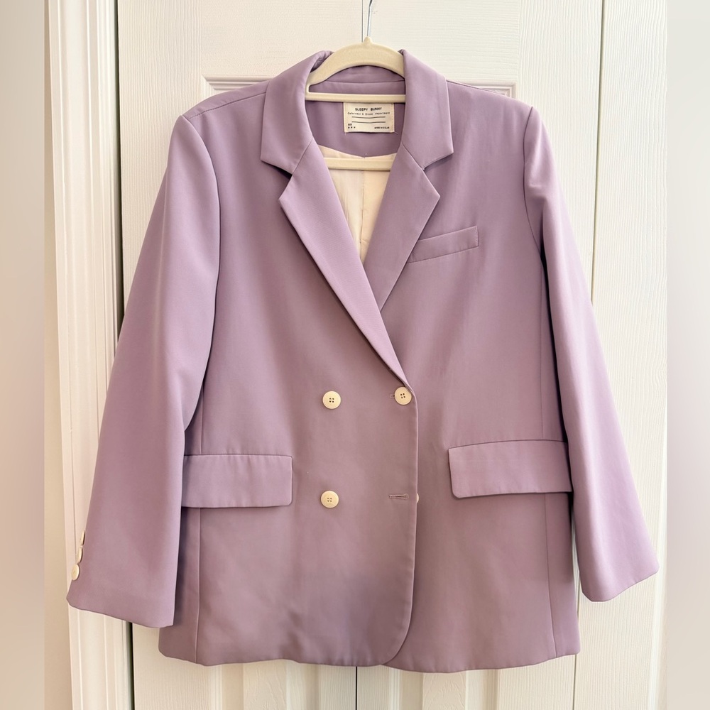 Women's Lilac Double-Breasted Blazer